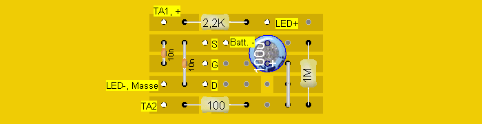 Lochraster Batteriewarner